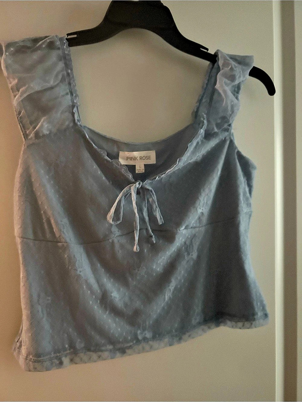 Pink Rose Blue Crop Top - New